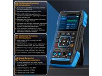 2C23T Is A 3 In 1 Digital Oscilloscope. It Looks Like A Smart Meter With A Unique Appearance. It Comprises Of A 10MHz 2CH Oscilloscope, A 2MHZ Signal Generator And A Multimeter. It Has A Built In 3000MAH Battery [FNIRSI DSO2C23T DUAL CH 10MHZ]