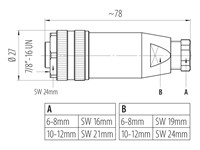 Circular Connector 7/8" Cable Female 5 Pole Screw Terminal PG7 Cable Entry IP67 [99-2444-12-05]