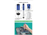 15-IN-1 Soldering Kit: Includes a 220V 60W Soldering Iron, Desoldering Pump, Five Soldering Tips, Solder, Soldering Iron Stand with Cleaning Sponge, Soldering Tweezer, Wire Stripper Cutter, and two Electronic Wires, All neatly organized in a PU Carry Bag. [HKD 60W ADJ SOLDERING KIT-15 PC]