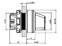 Selector Switch Actuator • 30mm Standard Bezel • 2 pos., Latching 90° [PBME317TR]