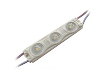 Pack of 5 3-LED SMD2835, 22-24 Lumens / Pure White LED, 6000-6500K, DC12V, 1.08W,IP65,ABS + Lens,160deg, 66*16*6.6 [LED MODU 2835X3 ABS 12V 5/PKT T1]