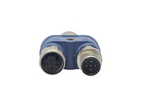Device Net "Y" Distribution Adaptor M12 5 Pole - 1 X M12 Male Plug to 2 X M12 Female Receptacles A Coded (0906 UTP 101) [XY-906-UTP-101-ECN]