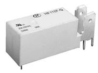 High Power Mini Flux Proof Lo Profile Relay Form 1A (1n/o) w/ 6,3mm Fast-On Extended Vertical Terminals 24VDC 1440Ohm Coil 20A 250VAC. Hi Temp 125 Deg. C - Class F Insul. [HF115F-Q-024-1HT]
