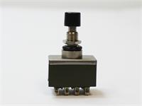 PUSHBUTTON SWITCH 4PDT PTM (MOM) 6A 125V 8,5MM THREADED BUSHING WITHOUT KEYWAY IP67 SILVER CONTACT SOLDER LUG INCLUDING BLACK CAP 8MM DIAMETER (MPA406R) [MB2181SD3W01-BA]