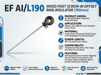 Insulator Ring Long ARM Screw 190mm [EF AI/L190]