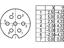 7 way Female Cable Connector with IP40 250V 5A Screw Locking and Solder termination cable outlet 5~8mm [09-0042-00-07]