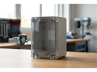 Enclosure Grey-ABS Local L-160 W-80-H-55 Moulded in Polycarbonate Seals- IP 65 Temp Range -40-80 DEG C Clear Lid Grey Base [ENL160806C]