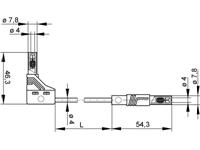 SAFETY TEST LEAD PVC 4mm STR. SHRD PLUG TO 90 DEG SHRD PLUG  1mm sq. 16A 1000VDC CATIII [MLS-WG 50/1 BLACK]