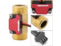 Water Flow Sensor ZJ-B7 Consists of a Copper Body, A Water Rotor, and a Hall-Effect Sensor. [BDD G1/2IN WATER FLOW SENS BRASS]