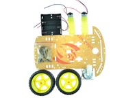 Clear Acrylic 2WD Robot Chassis Kit with Gear Motors, Wheels, Battery Box and 2 x Speed Encoder Discs [BMT CHASSIS 2WD KIT ACRYLIC]
