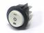 Round Rocker Switch • Form : DPDT-(1)-0-1 • 10A-250 VAC • Solder Tag • Ø20mm • White Round Actuator • Marking : I / O / II [MR3270-R6BW]