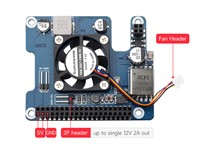 Power Over Ethernet Hat (F) For Raspberry Pi 5, High Power, Onboard Cooling Fan, With Metal Heatsink, Supports 802.3Af/at Network Standard [WVS POE HAT RASPBERRY PI 5+FAN]