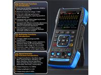 2C53T is a 3 in 1 Digital Oscilloscope. It looks like a smart meter with a unique appearance. It comprises of a 50MHz 2CH Oscilloscope, A 50KHz Signal Generator and a Multimeter. It Has A Built In 3000mAh Battery (Only Has One FNIRSI P6100 SCOPE PROBE) [FNIRSI DSO2C53T DUAL CH 50MHZ]