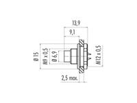 Circular Connector M9 Panel Flange Male 7 Pole Rear Mount Solder Terminal IP67 [09-0423-00-07]