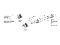 Circular Connector M8 Cable Female Straight, 3 Pole Screw Lock Sold Terminal 5,0mm Cable Entry Ip67 [99-3400-00-03]