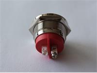 VANDAL RESIST PILOT LAMP 22mm FLAT  YELLOW DOT LED 24V AC/DC 15mA- IP67 -  NICKEL PLATED BRASS [AVL22F-NDY24]