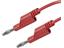 Test Lead - Red - 25cm - SIlicon 1mm sq. -  4mm Stackbl 'Lantern' Banana Plugs  15A/60VDC [MLN SIL 25/1 RED]