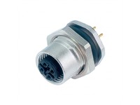 Circular Connector M12 D COD Panel Female 4 Pole Front Mount PG9 PCB Contacts IP67 [09-3732-90-04]