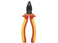 INSULATED COMBINATION PLIER 175MM SERRATED FLAT JAWS MINI BEVEL {PLR912} VDE 1000V [PRK PM-912]