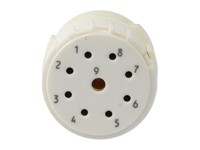 Circular Connector M23 Signal Female Solder Insert CW- 9 Pole - 8x1mm/1x2mm Contacts - 8/20A @ 500VAC Max. [7001981104]