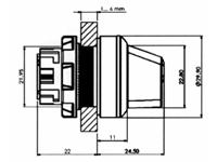 Selector Switch Actuator Illuminated • 30mm Standard Bezel • 2 pos., Mom. 45° [SI308M2V]