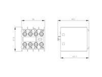 Auxiliary Switch, On The Front, 1 NO + 3 NC, .1/.2, .1/.2, .1/.2, .3/.4, Current Path: 1 NC, 1 NC, 1 NC, 1 NO [3RH2911-1HA13]