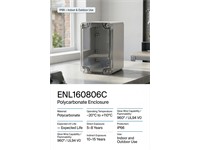 Enclosure Grey-ABS Local L-160 W-80-H-55 Moulded in Polycarbonate Seals- IP 65 Temp Range -40-80 DEG C Clear Lid Grey Base [ENL160806C]
