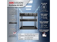 Hikvision 32CH 4K NVR H.265+/H.265/H.264+/H.264, 12/8/7/6/5/4/3MP/1080p/UXGA/720p/VGA/4CIF/DCIF/2CIF/CIF/QCI, PoE INTF:16XRJ45 10/100Mbs, 256Mbps, 4xSATA, 2xUSB 2.0 & 1xUSB3.0, 1xHDMI, VGA, 16/4xALARM I/P&O/P, 16x PoE, Up to 8TB CAP per Disk {AcuSense} [HKV DS-7732NXI-I4/16P/S]