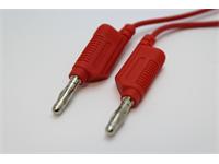 Test Lead - Red - 500mm - PVC 0,75mm sq. -  4mm Stackbl 'Lantern' Banana Plugs  15A-30VAC/60VDC [XY-ML50/075E-RED]