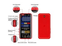 Smart Digital Multimter 600VAC/DC, True RMS, AC Voltage FREQ:10Hz~1kHz, Resistance/Capacitance/FREQ/TEMP, Display Count:6199, Dual Display, Auto Range, NCV, Live Detection,diode Test, Continuity Buzzer, LCD High Vltge ALT, Data Hold, AutO PWR OFF, CAT III [UNI-T UT122]