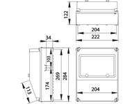 Enclosure for Sockets and Automatic Switches • IP-67 • 284x222x122mm [IDE 10002 RR]