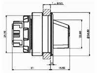 Selector Switch Actuator Illuminated • 35mm Flush Bezel • 2 pos., Latching V-90° [SI358L2V]