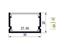 SURFACE MOUNT  RECTANGULAR ,DOUBLE WIDTH ,LED ALUM PROF 30WX20H , FLAT MILKY COVER 1MT . [LED ALUM PROF 30X20 FLT 1MT]