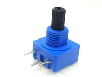 Single turn Carbon Rotary Control Potentiometer, Model : MCA 14, Size 16mm Sq. • PCB-H2.5 • Side Adjust • ¼W @ 40°C • 100Ω • ±20% • 1 Turn 265° • Rotor N without Shaft [MCA14NH2,5 100E]