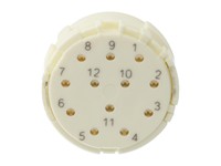 Circular Connector M23 Signle. Male Crimp Insert CCW- 12 Pole (PE on Pos 9) FOR 12 x 1mm Contacts - 8/20A @ 500VAC Max. [7004912111]