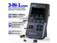 >DSO-TC4 IS A 3-IN-1 Handheld Digital Oscilloscope+ Signal GEN+ Transistor Tester. It has a Single Channel Oscilloscope WITH A 10MHz Bandwidth and 48MSA/S Sampling Rate. (Does Not Include FNIRSI P6100 X1 X10 SCOPE PROBE and BDD OS [FNIRSI DSOTC4 ONE CH 10MHZ 3IN1]