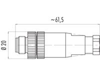 Circular Connector M12 US COD (1/2" UNF) Cable Male Striaght. 3 Pole Screw Terminal IP67 [99-2429-14-03]