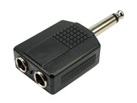 Adaptor 6.3MM Mono Plug to 2 X 6.3MM Mono Socket [ADPT6,3MPL2X6,3MS]