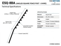 Square Tube Bracket - 20 x 20 x 1.6mm - 8 W Black Angled {ESQ-8BA} [EF ESQ-8BA]