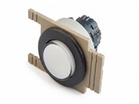 PB Actuator Non-Illum. Mom - white raised button 35mm black flush bezel [PB352MW]