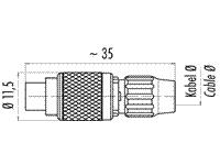 CIRC CON M9 CABL MALE STR. 5 POL SCW LOCK 4mm CABL ENTRY IP40 [99-0095-100-05]