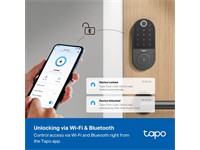 Tp-link Tapo Smart WiFi Door Lock , Fingerprint:100 , Access Code:200 , Protocol:TCP/IP/ICMP/DNS , 10000mah Rechargeable Lithium-ion Batt , Deadbolt , Type-c 5v 2a , Google Assistand , Bluetooth , Amazon Alexa , I/P:100~240vac , Ip65 (Ext Assembly) [TP-LINK TAPO DL110]