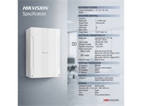 Hikvision Wireless Multi IO Transmitter 868MHZ, Alarm I/P:16, Alarm O/P:2, Two-way Communication, 2GFSK, RF Distance:1100m, Compatible with 12V7Ah, 100-240 VAC 30W, 261×199×86.4mm, Power(Green), Fault(Amber), Signal Strength(Green/Red) [HKV DS-PM1-I16O2-WE]