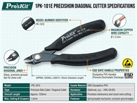 1PK-101E :: Micro Cutting Plier with Conductive Handles • 125mm • 80g [PRK 1PK-101E]