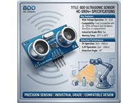 3.3-5V Ultrasonic Receiver+transmitter On Board.the Hc-sr04+ Has A Wide Voltage Operating Range. External Dimensions and Software Compatible with Old Version of the HC-SR04. Industrial Grade MCU, -20°C-80°C [BDD ULTRASONIC SENSOR HC-SR04+]