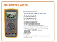 VC17B  TRUE RMS ,HANDHELD LCD DIGITAL MULTIMETER  ,AUTO RANGE ,DATA HOLD, TEMPERATURE, FREQUENCY,AC DC VOLTAGE, RESISTANCE ,CAPACITANCE TESTER, BACKLIT LCD,DIODE TEST, AUTO POWER OFF. [MULTIMETER VC17B]