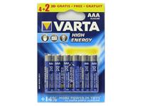 BATT 1,5V AAA HIGH ENERGY ALKALINE * VARTA * 6 per pack * [LR03BP6K-VARTA]