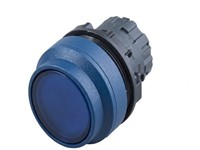 PB Actuator Illum. Mom - blue lense blue 30mm high bezel [P304MBB]