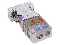 PROFIBUS 12 Mbit/s Easyconn® 9 Pol D Sub Male Connector only with LED Indication. Straight (Axial) Cable Entry - 0°. IDC Termination aka EasyConnect® & FastConnect® [P972-0DP30]