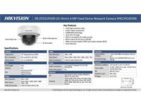 Hikvision Fixed Dome Network Camera 4MP 4mm Lens, 30m IR, 1/3"CMOS H.265+, 32 Kbps~8Mbps, CBR/VBR, iVMS-4200, Hik-Connect, 120dB WDR, Built in Microphone, 1xRJ45 10M/100M, BLC/HLC/3D DNR, PSU:12VDC 0.5A, PoE:IEEE 802.3af, IP67 [HKV DS-2CD2141G0-LIU (4MM)]